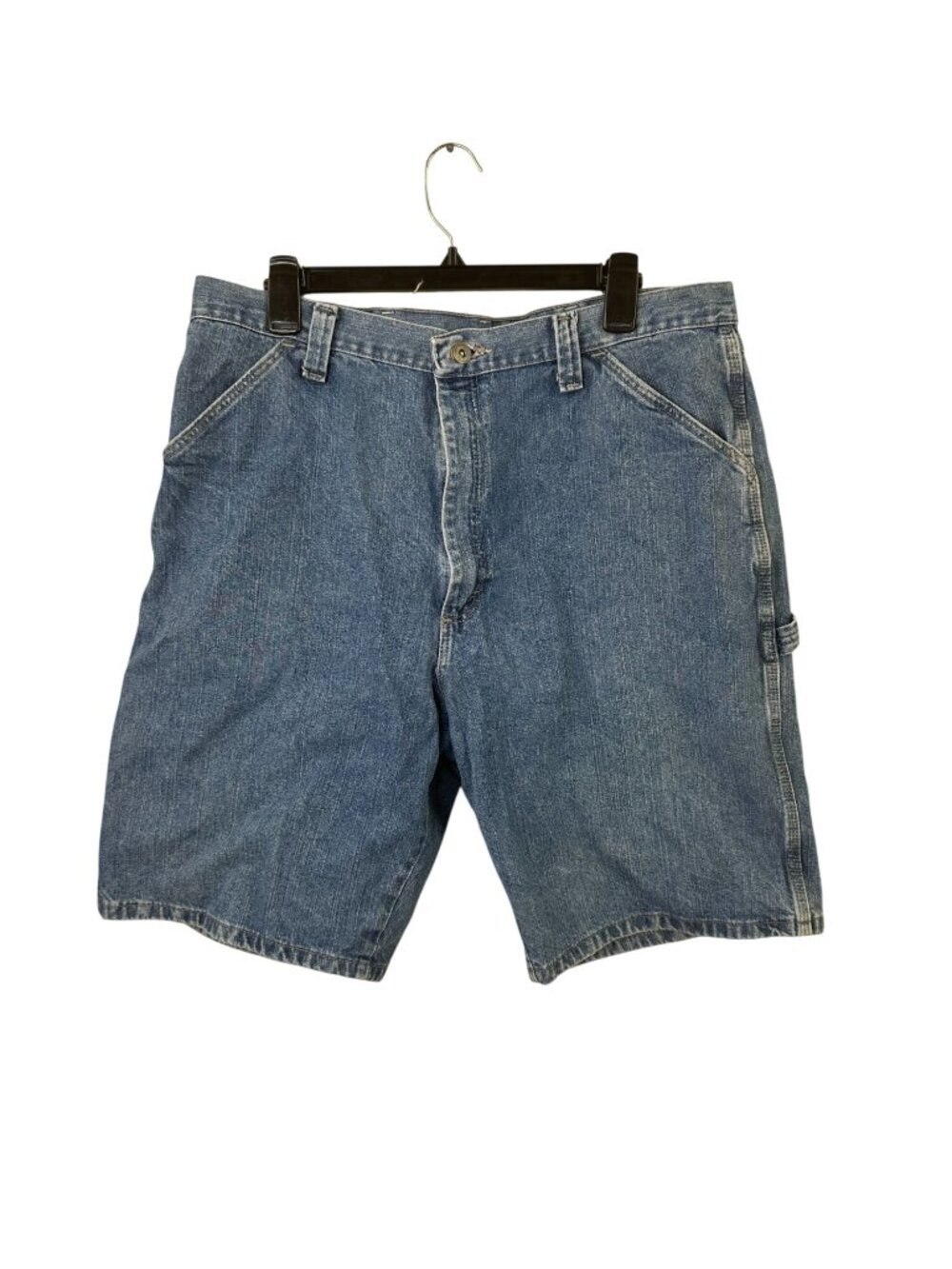 Wrangler Originals Mens 36 Denim Carpenter Shorts Blue Utility Workwear Jorts